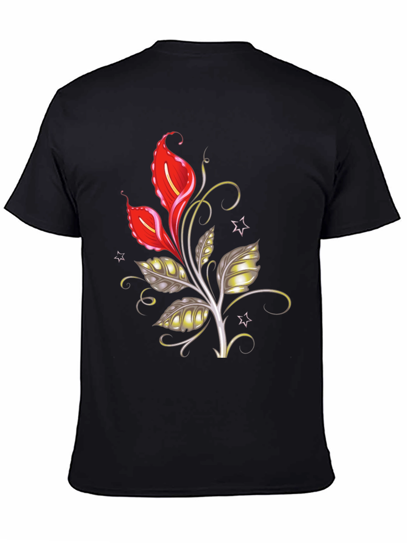 Floral Graphic Tee - Black