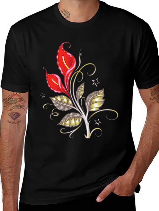 Floral Graphic Tee - Black