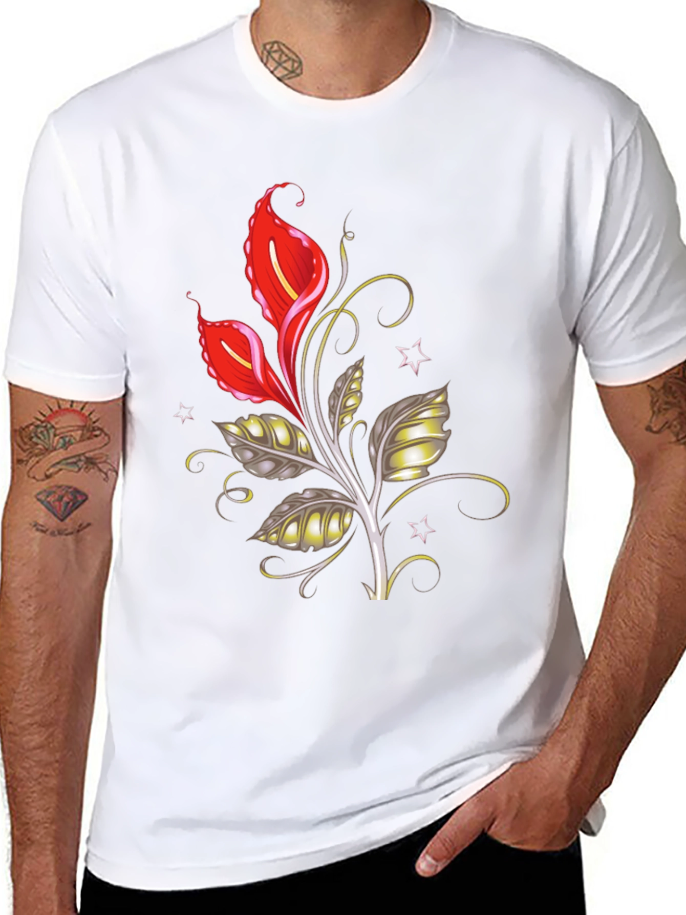 Floral Graphic Tee - Black
