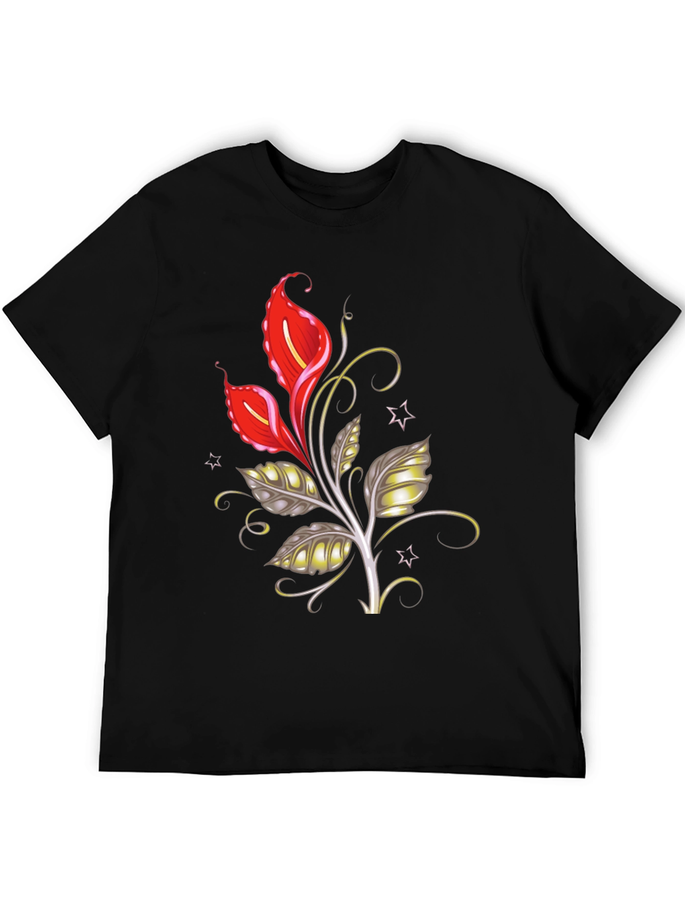 Floral Graphic Tee - Black