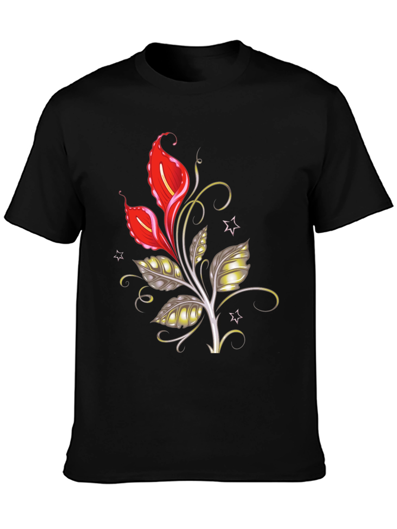 Floral Graphic Tee - Black