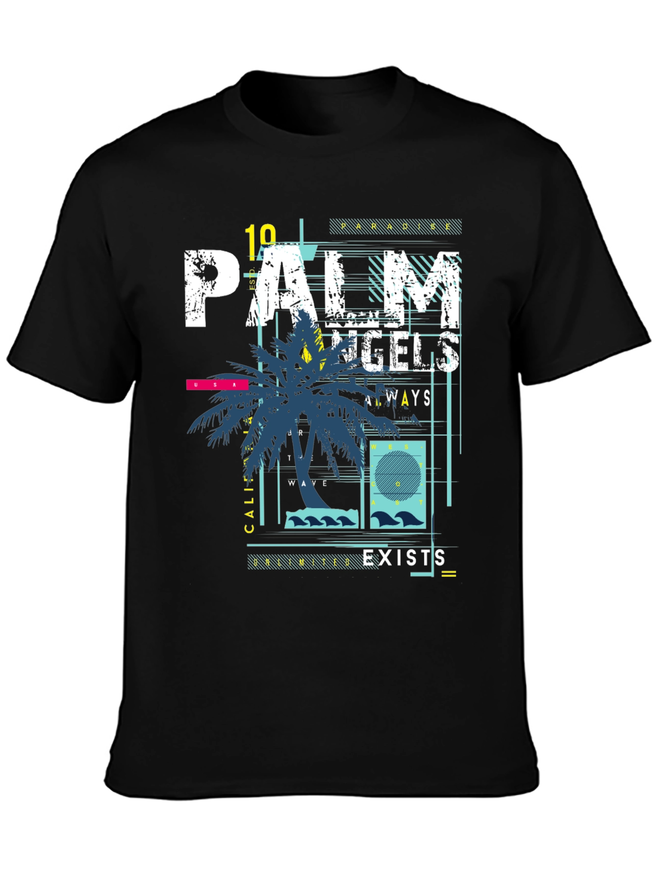 Palm Angels Graphic Print Black T-Shirt
