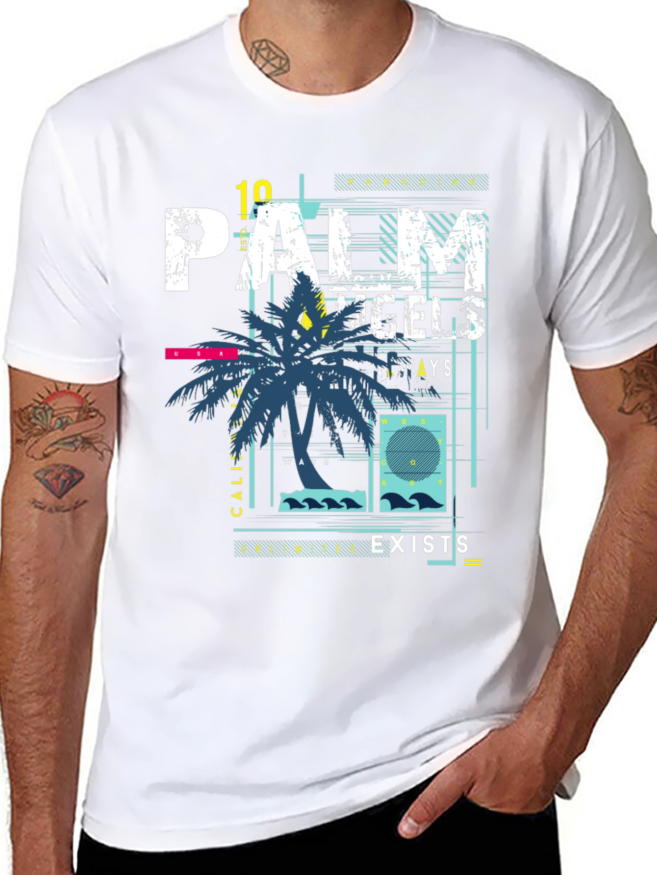 Palm Angels Graphic Print Black T-Shirt