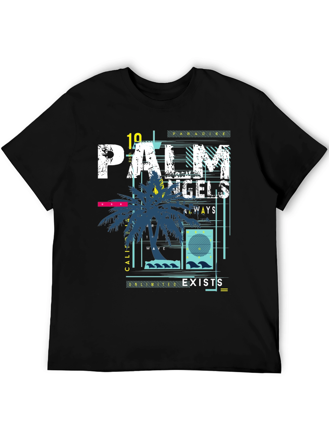 Palm Angels Graphic Print Black T-Shirt