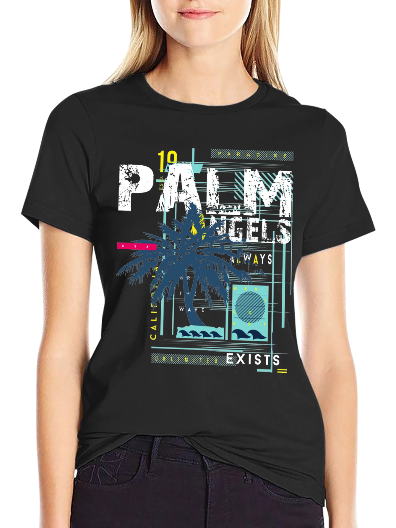 Palm Angels Graphic Print Black T-Shirt