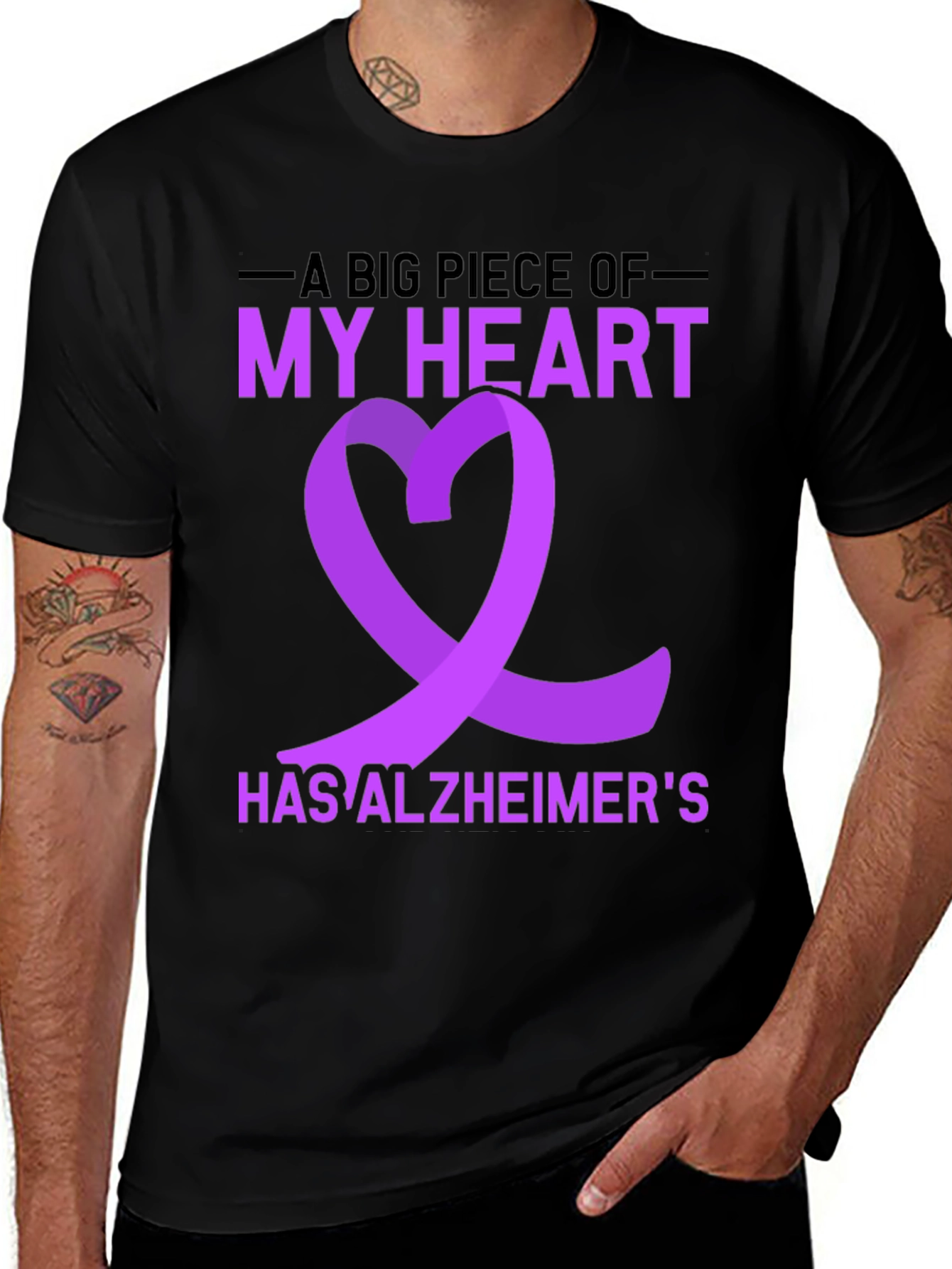 Alzheimers Awareness T-Shirt Purple Ribbon
