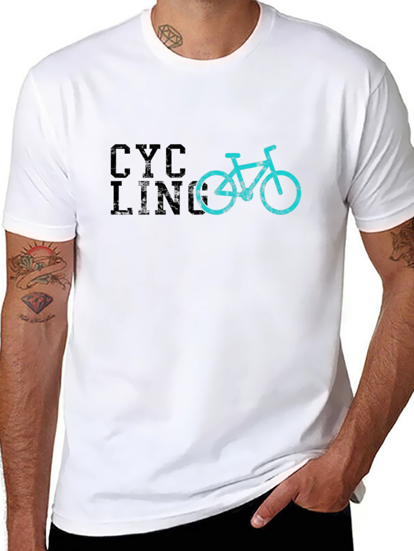 Cycling Graphic Tee - Black