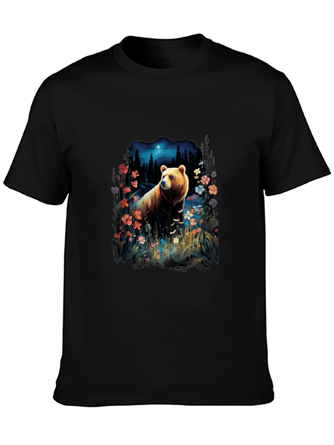 Bear in Forest Graphic Tee