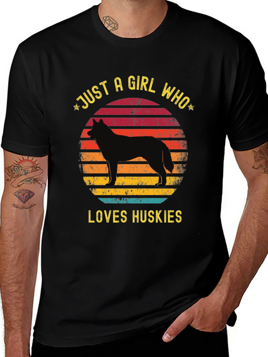 Just a Girl Who Loves Huskies T-Shirt