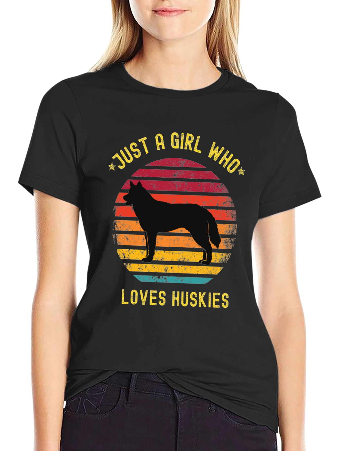 Just a Girl Who Loves Huskies T-Shirt