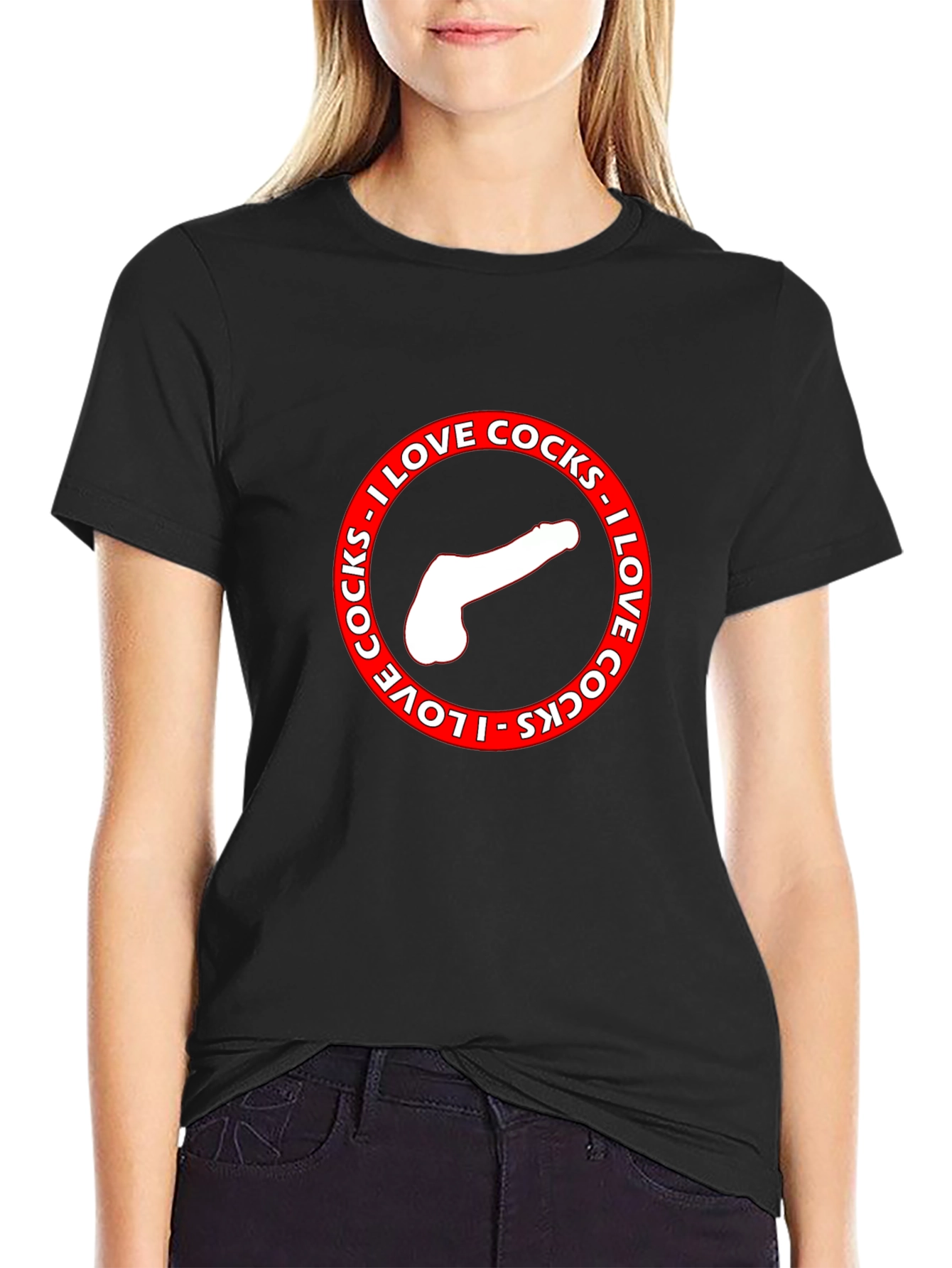 I Love Cocks Graphic Print T-Shirt