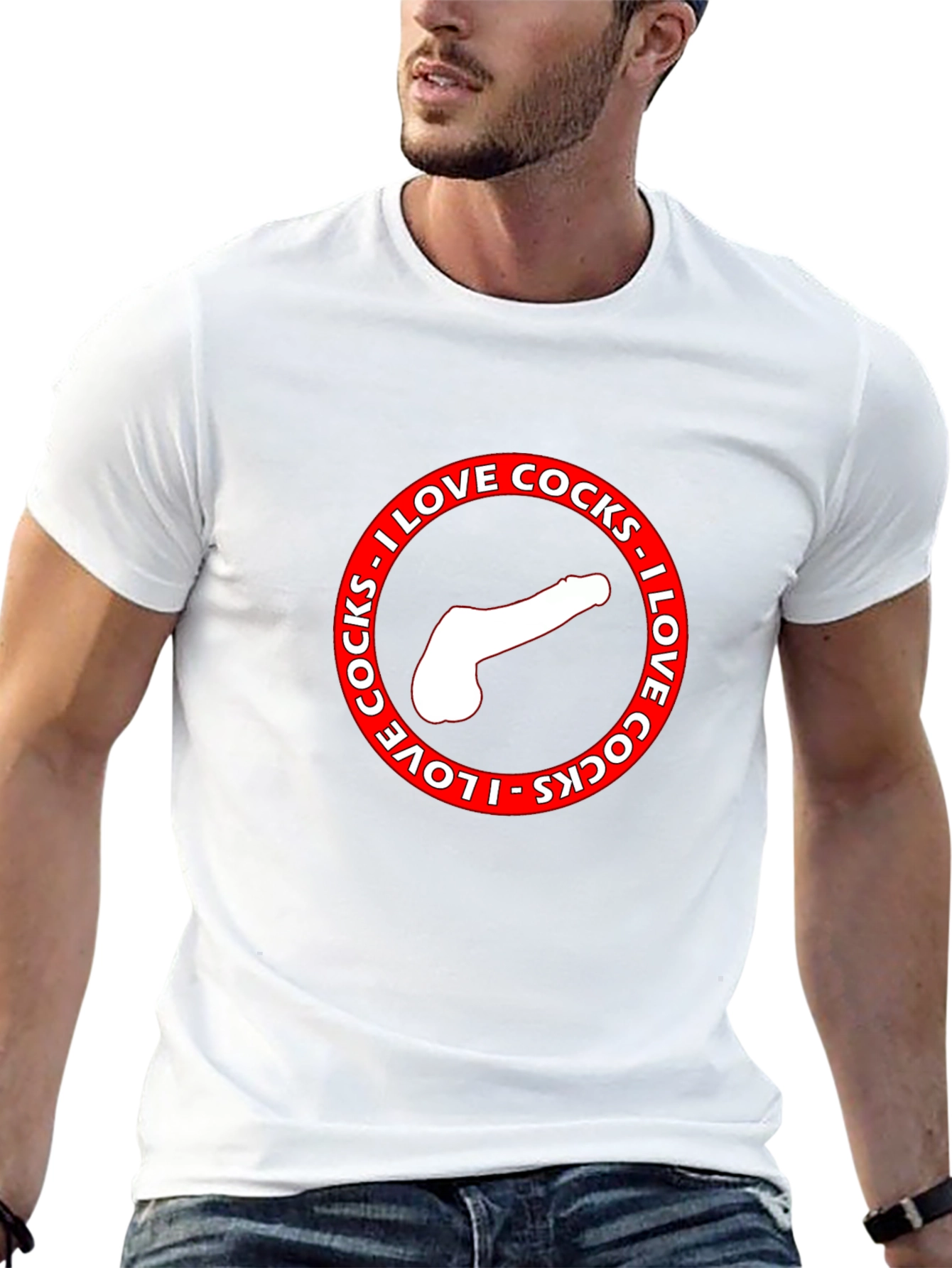 I Love Cocks Graphic Print T-Shirt