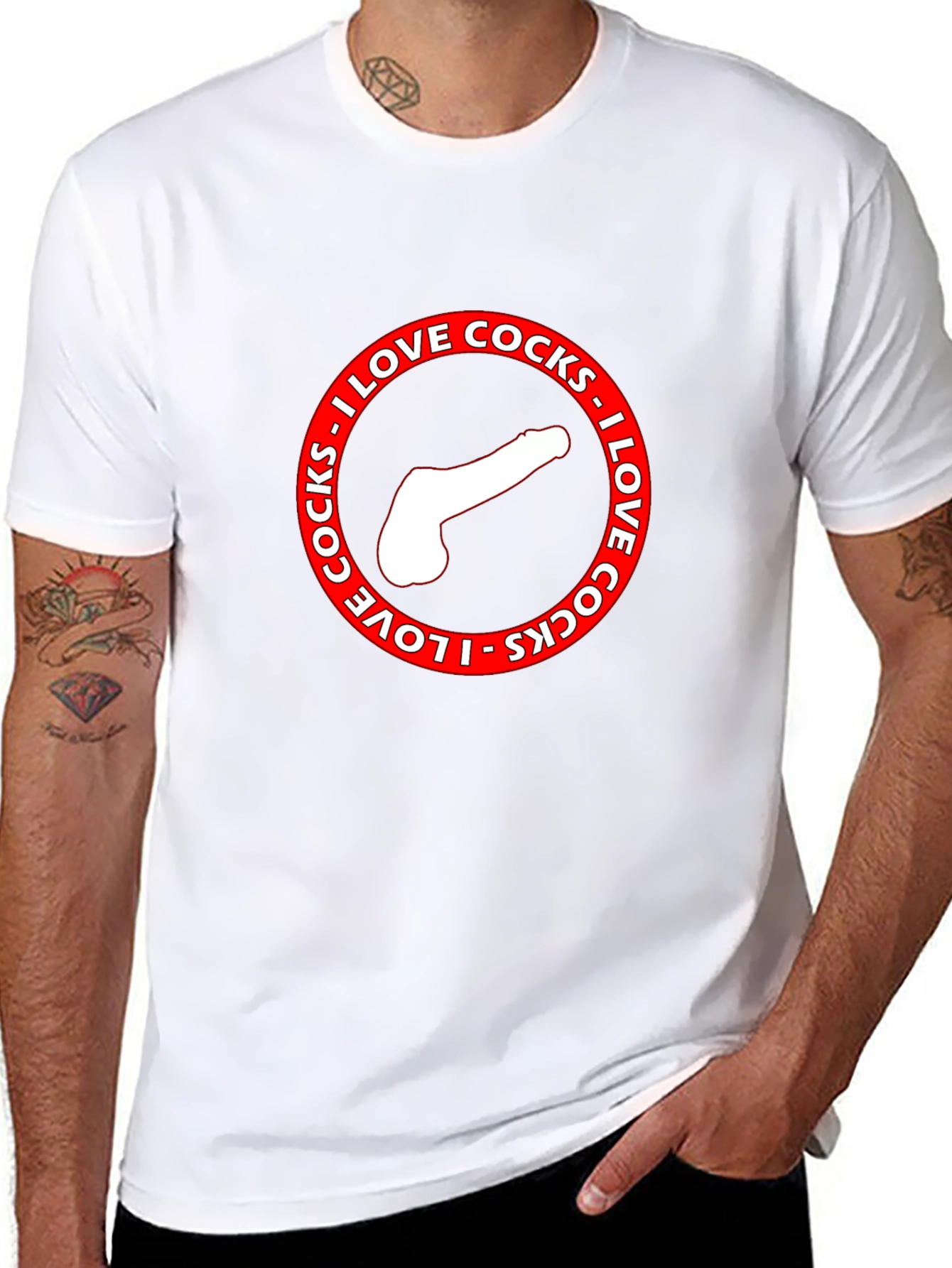 I Love Cocks Graphic Print T-Shirt