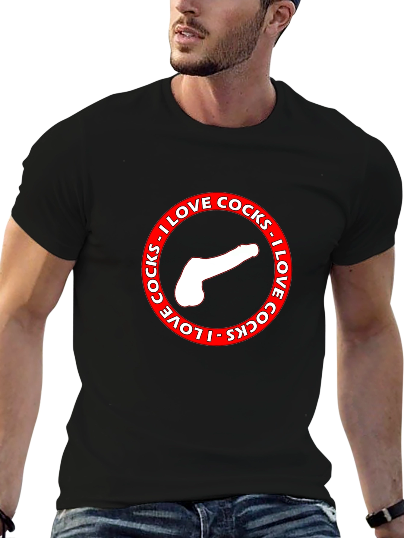 I Love Cocks Graphic Print T-Shirt