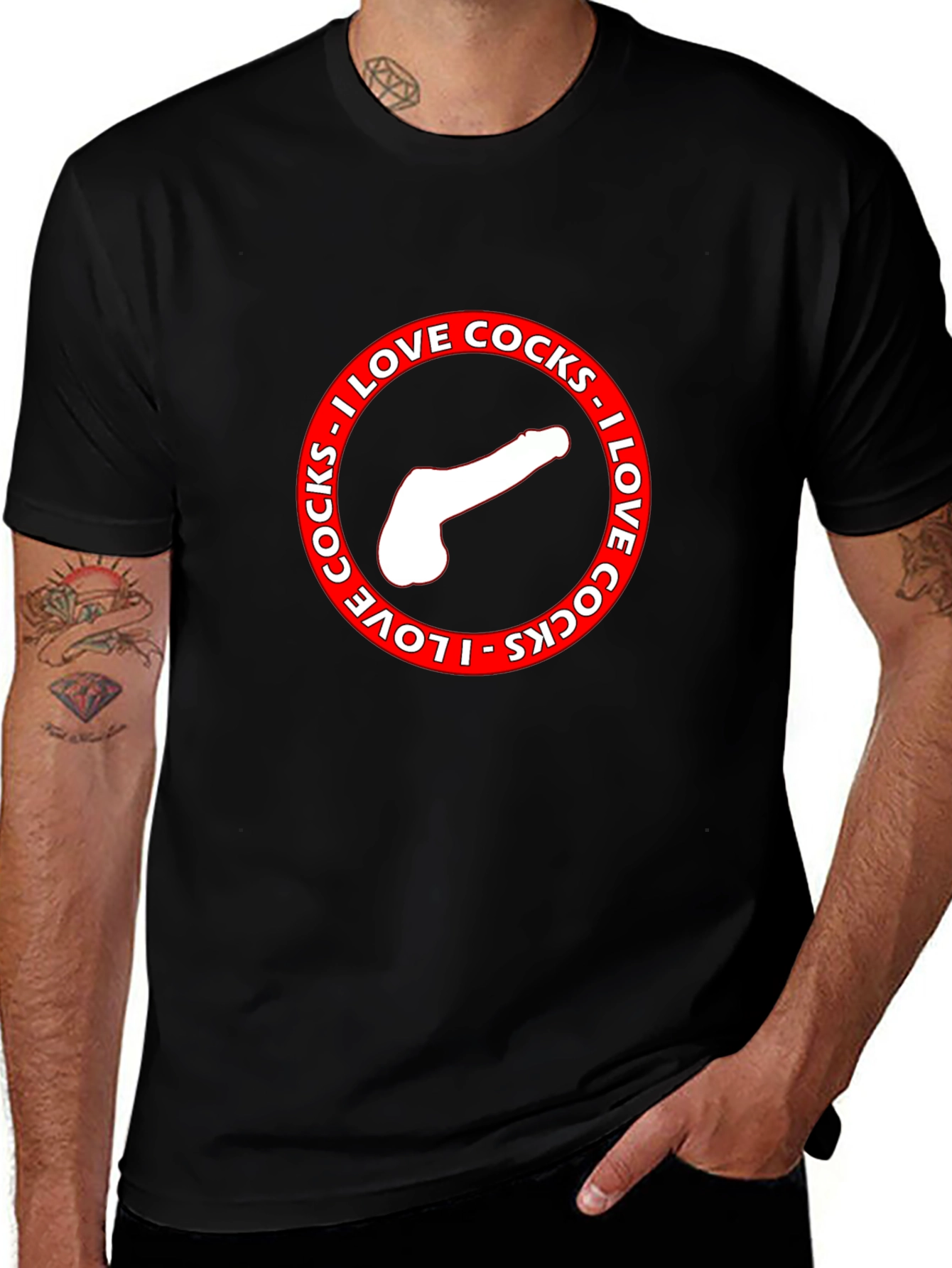 I Love Cocks Graphic Print T-Shirt