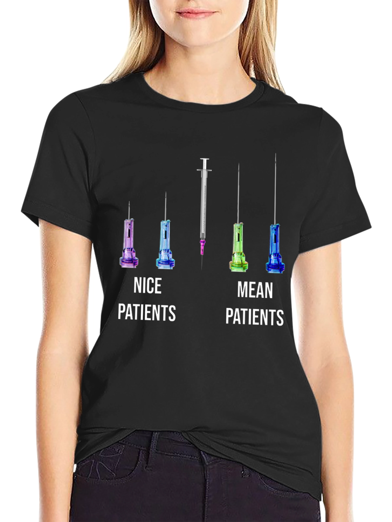 Humorous Nice & Mean Patients Graphic Tee