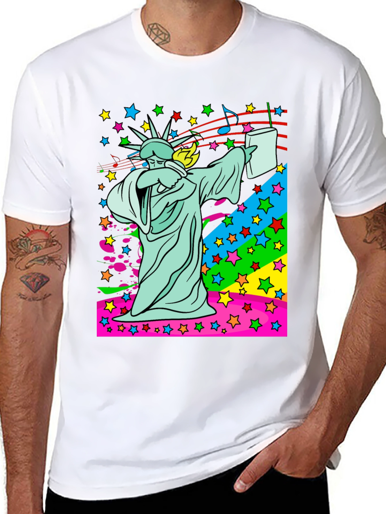 Dabbing Statue of Liberty Graphic Tee