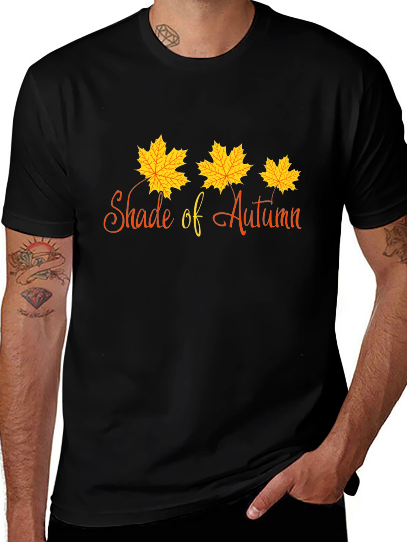 Shade of Autumn Graphic T-Shirt - Black