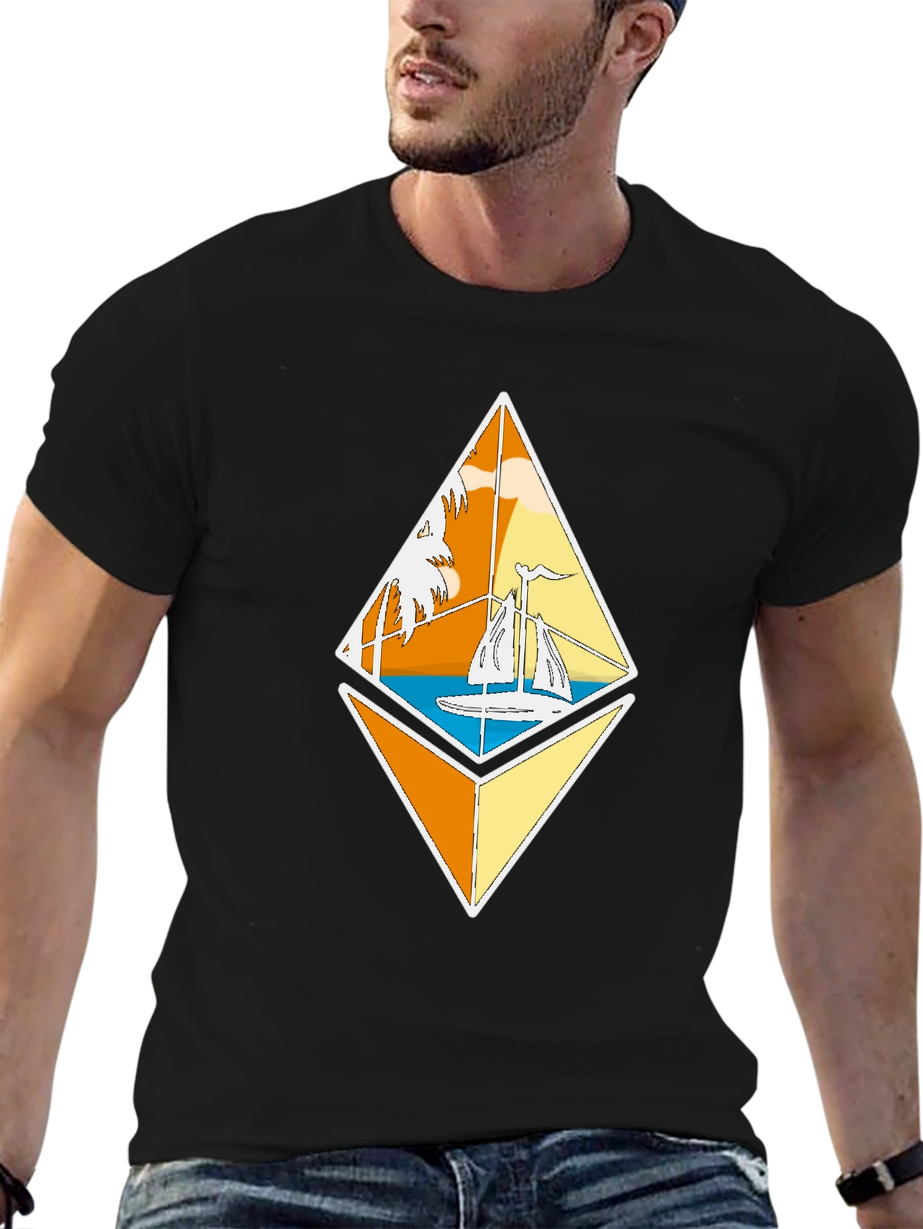 Ethereum Sailboat Tee - Crypto Beach Vibes