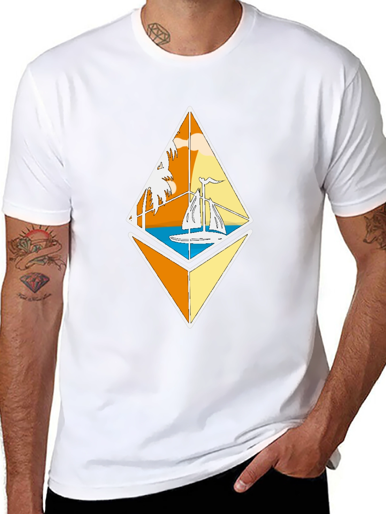 Ethereum Sailboat Tee - Crypto Beach Vibes