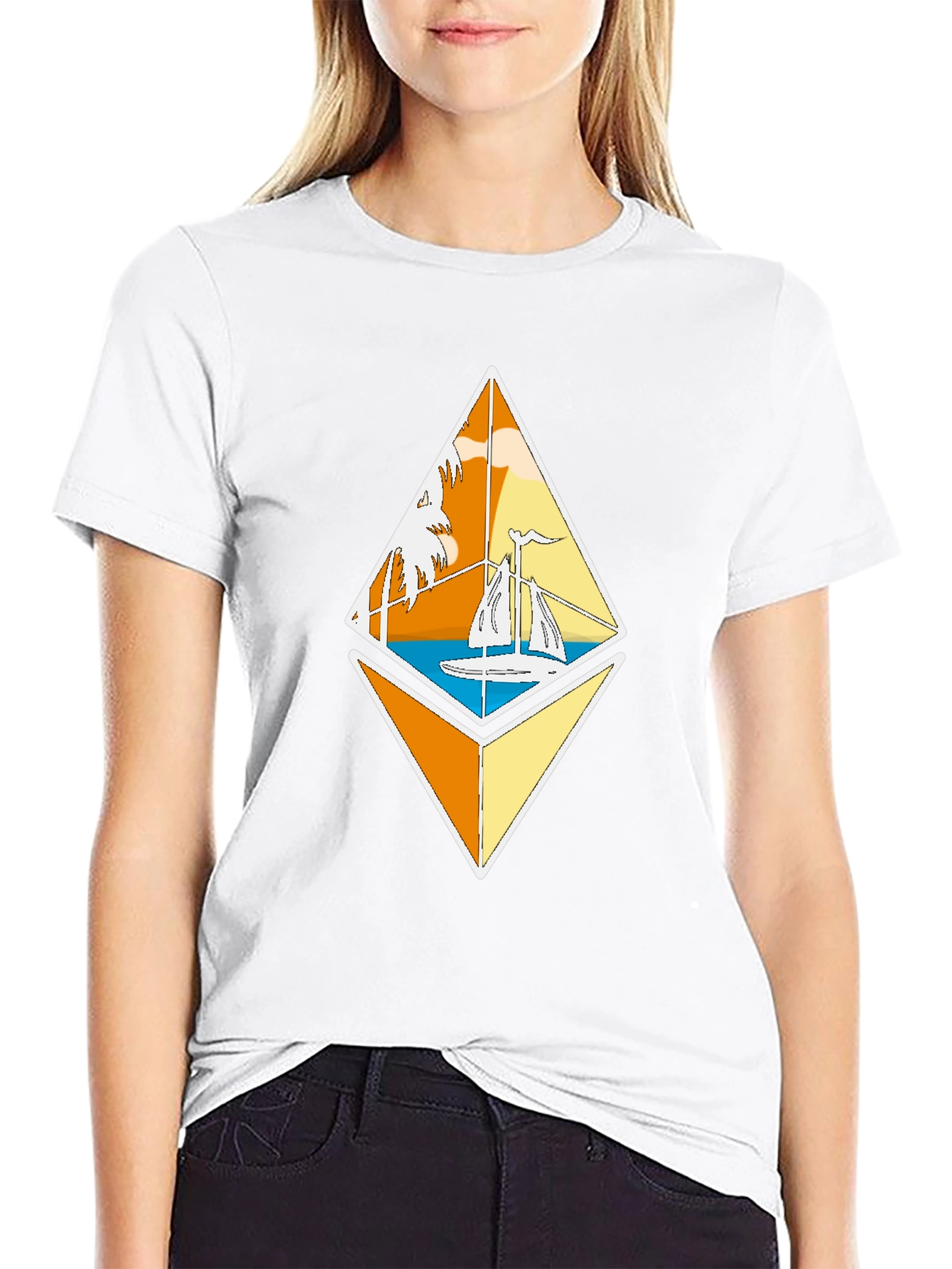 Ethereum Sailboat Tee - Crypto Beach Vibes