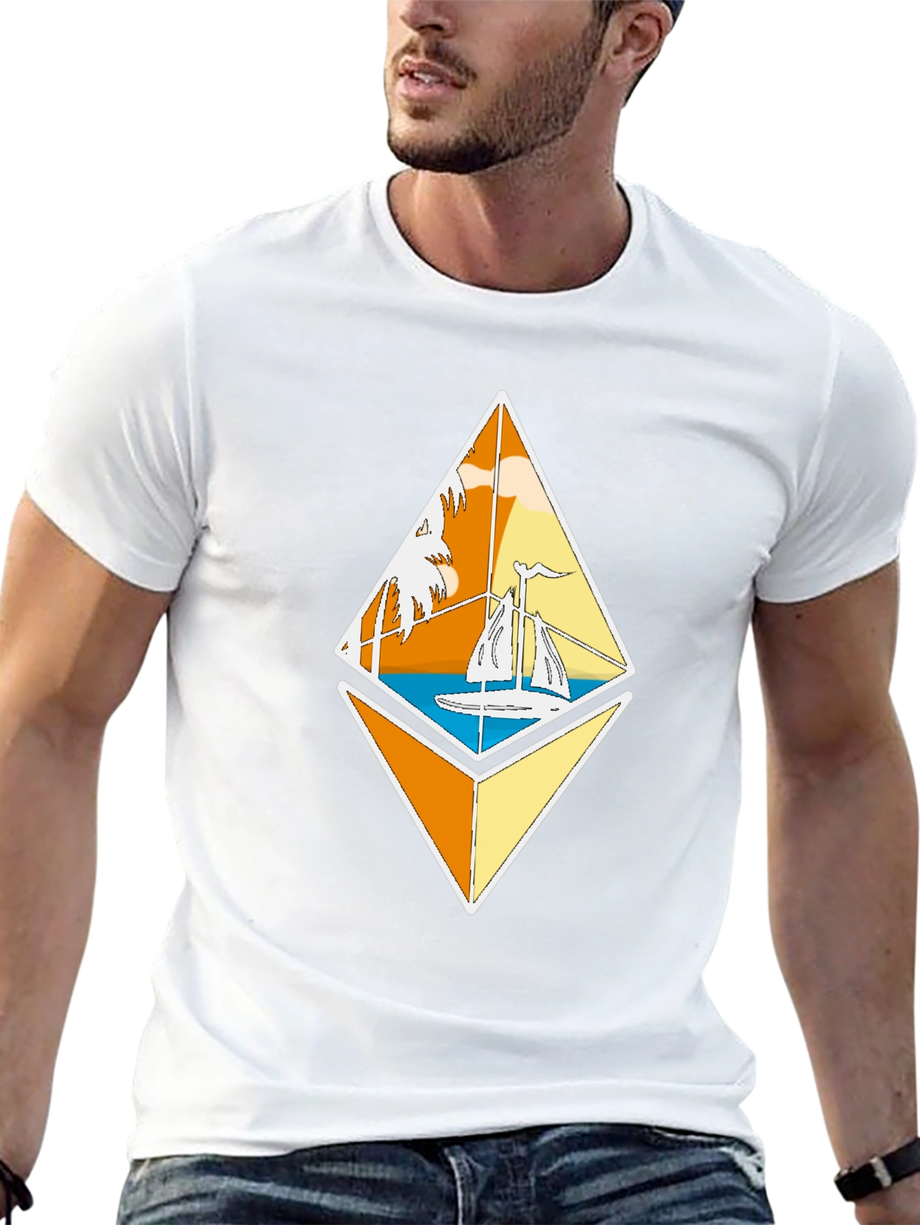 Ethereum Sailboat Tee - Crypto Beach Vibes