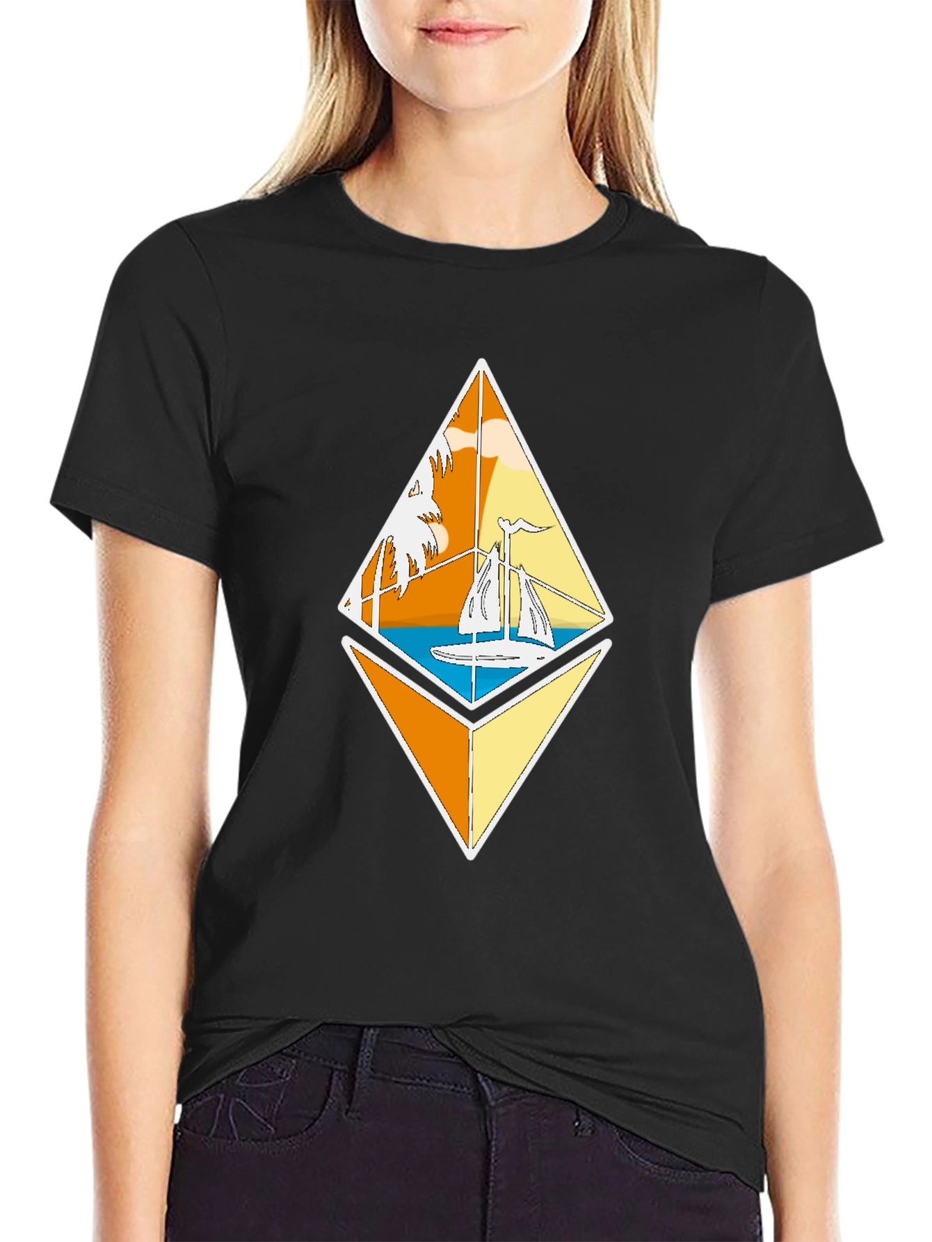 Ethereum Sailboat Tee - Crypto Beach Vibes