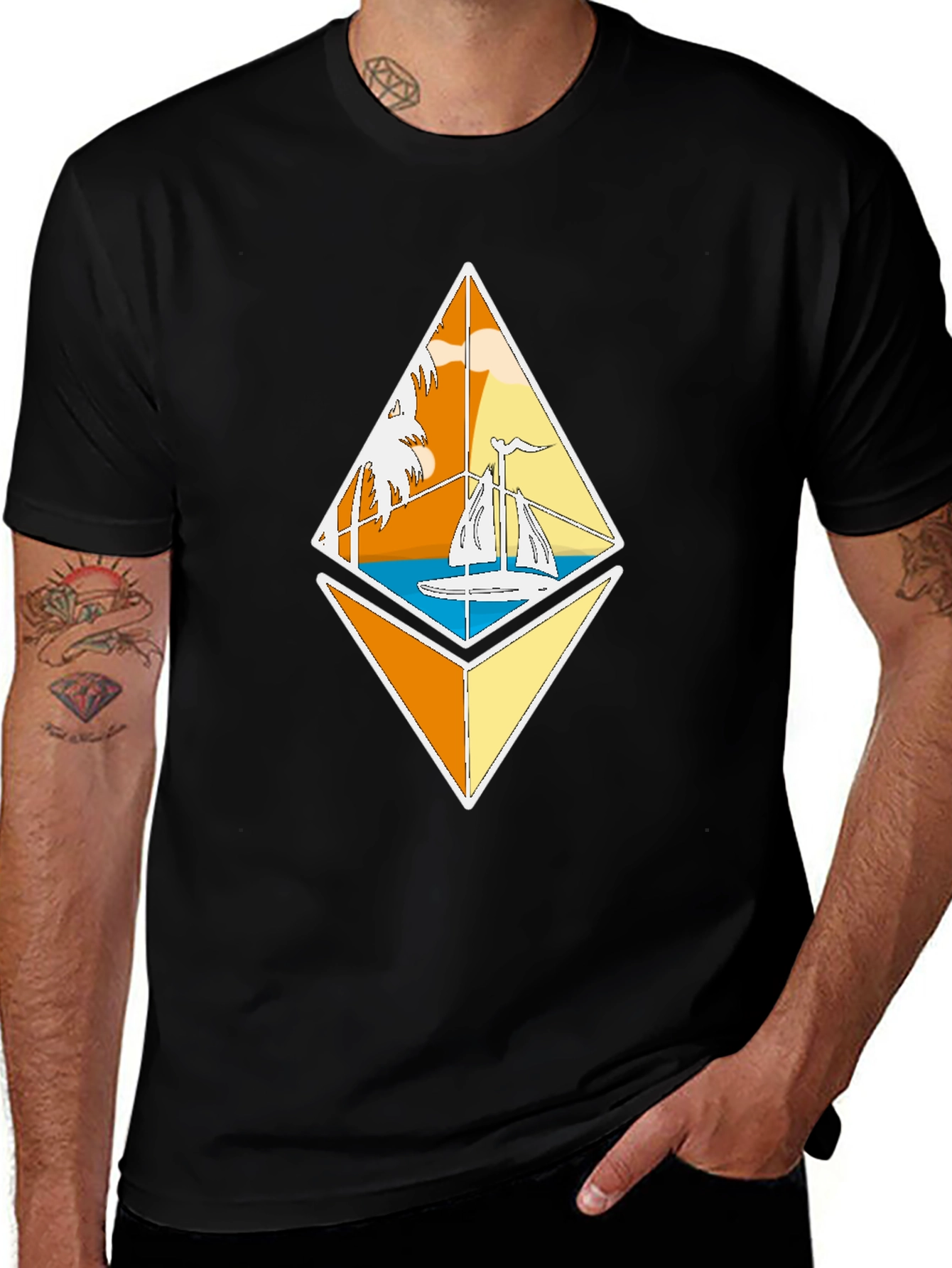 Ethereum Sailboat Tee - Crypto Beach Vibes