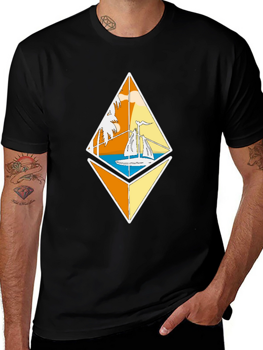 Ethereum Sailboat Tee - Crypto Beach Vibes