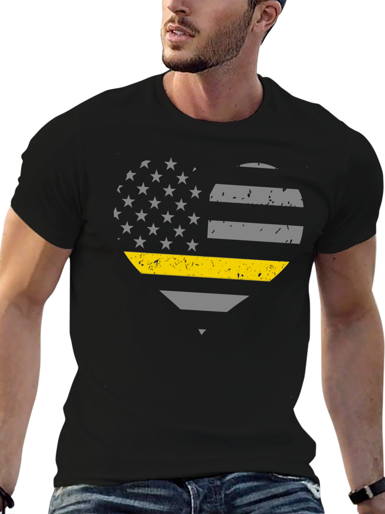 Thin Yellow Line Heart T-Shirt - Dispatcher Support
