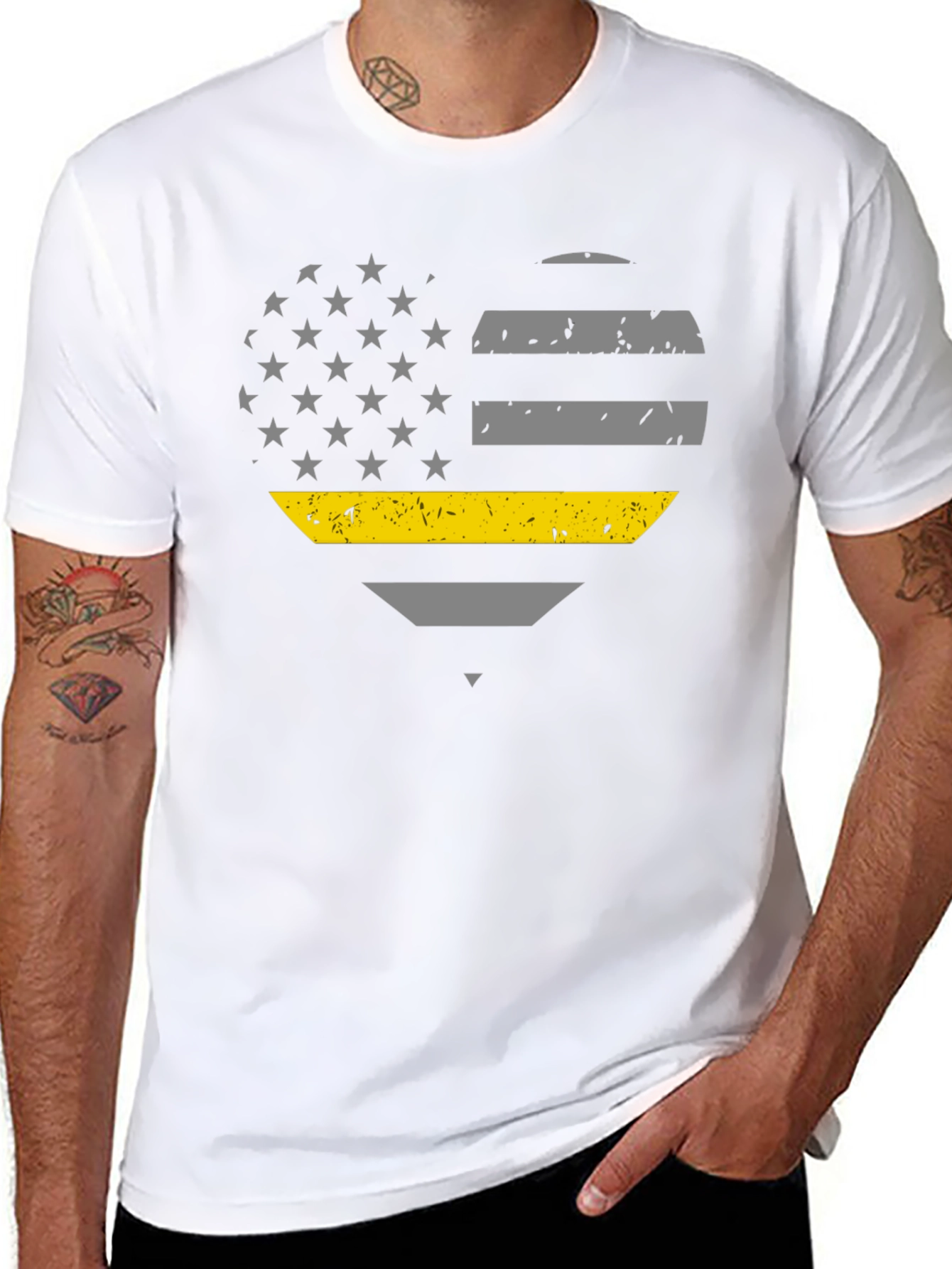 Thin Yellow Line Heart T-Shirt - Dispatcher Support