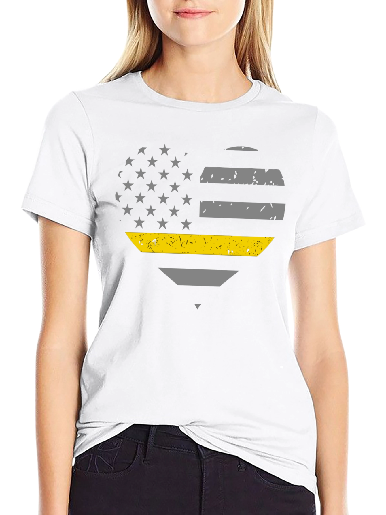 Thin Yellow Line Heart T-Shirt - Dispatcher Support