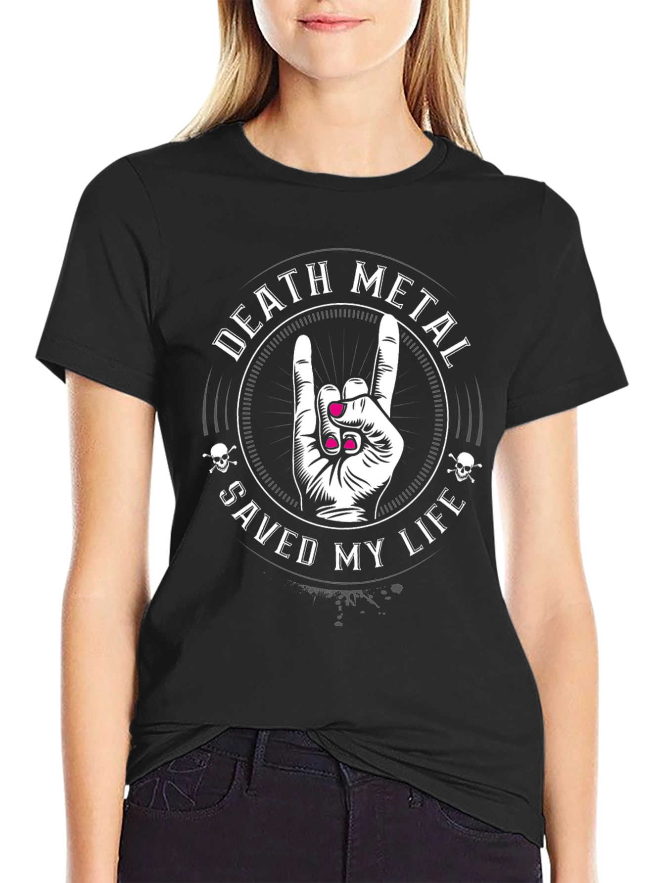 Death Metal Saved My Life Graphic Tee - Black