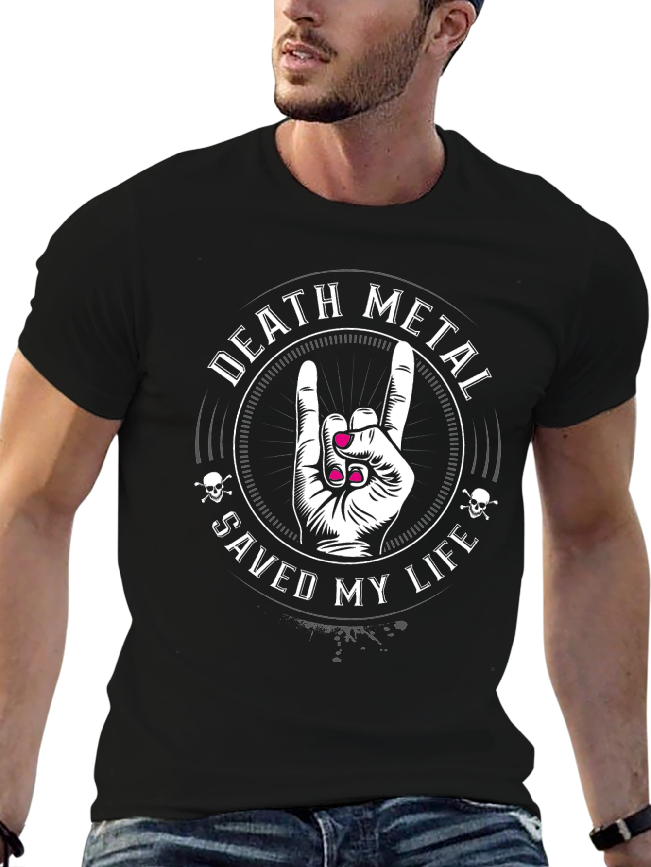 Death Metal Saved My Life Graphic Tee - Black