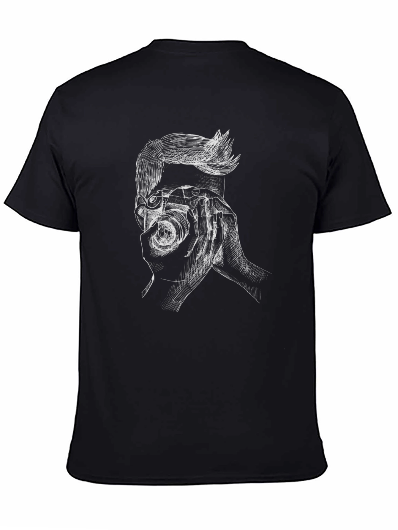 Photographer Sketch Tee - Stylish Unisex Black T-Shirt