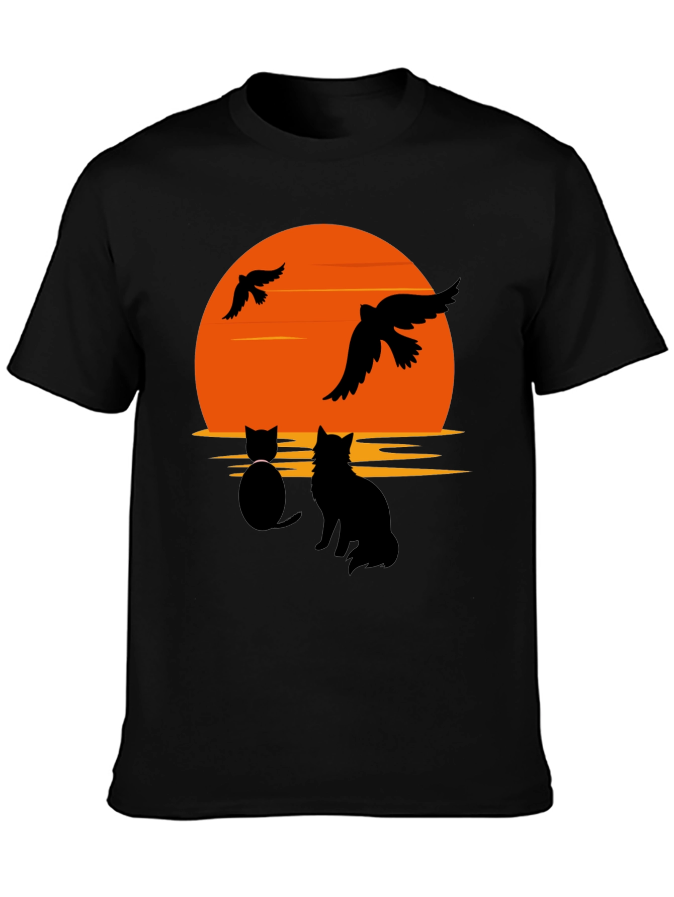 Sunset Cat Graphic T-Shirt