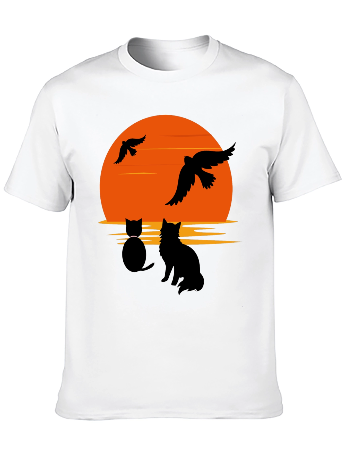 Sunset Cat Graphic T-Shirt