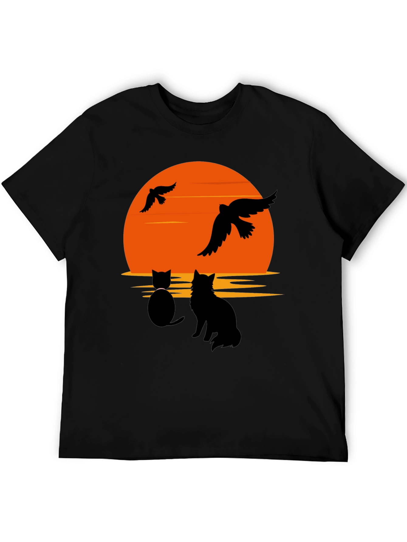 Sunset Cat Graphic T-Shirt