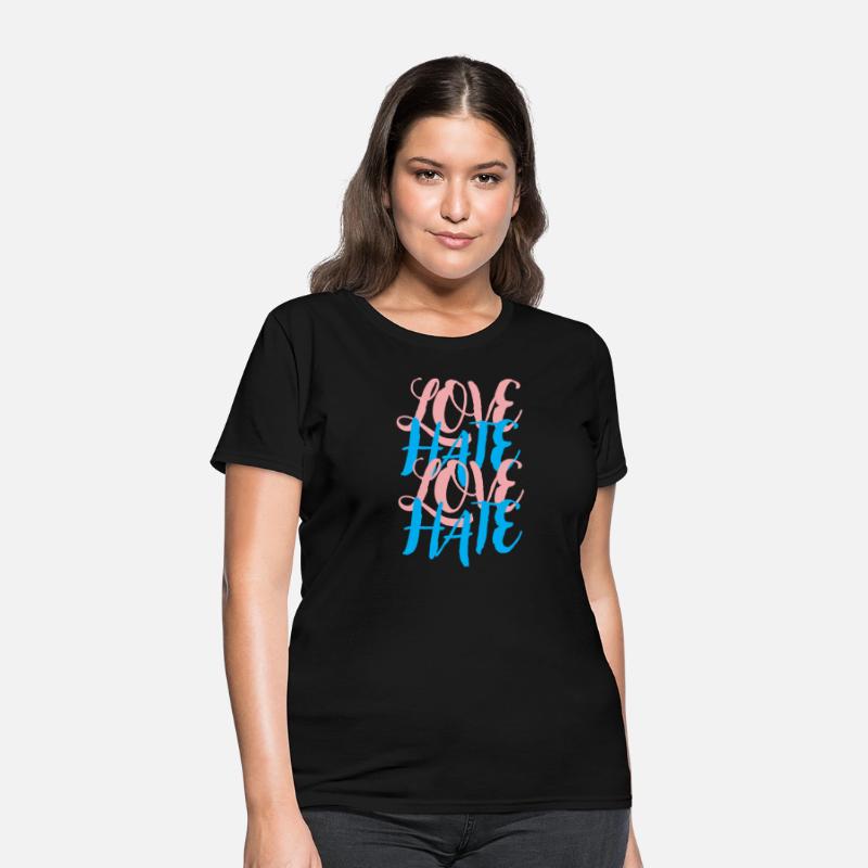 Love Hate Typography – Artistic Text Shirt