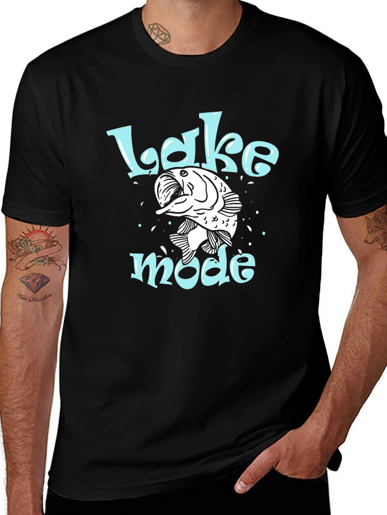 Lake Mode Bass Fishing Graphic T-Shirt