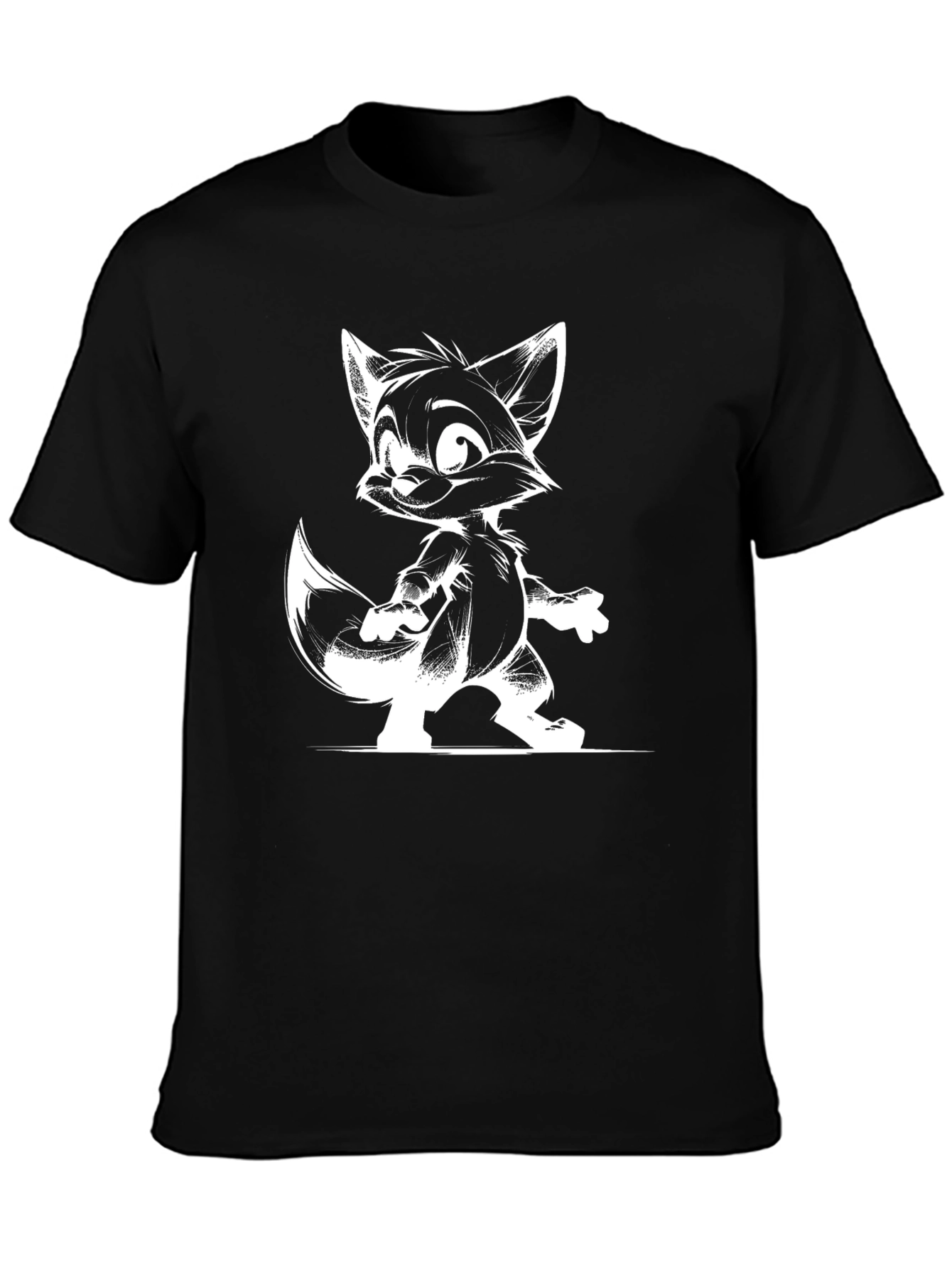 Cartoon Fox Graphic T-Shirt