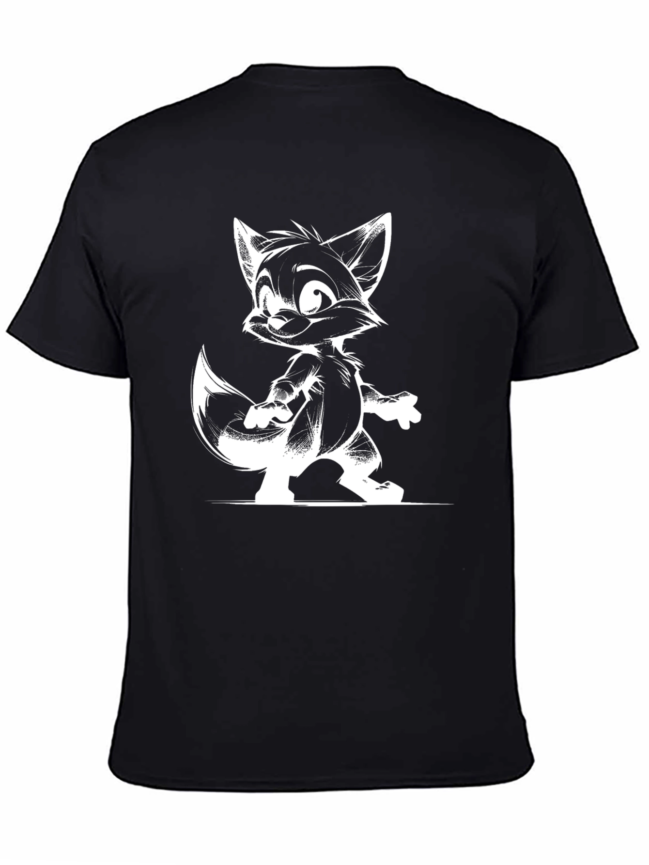 Cartoon Fox Graphic T-Shirt