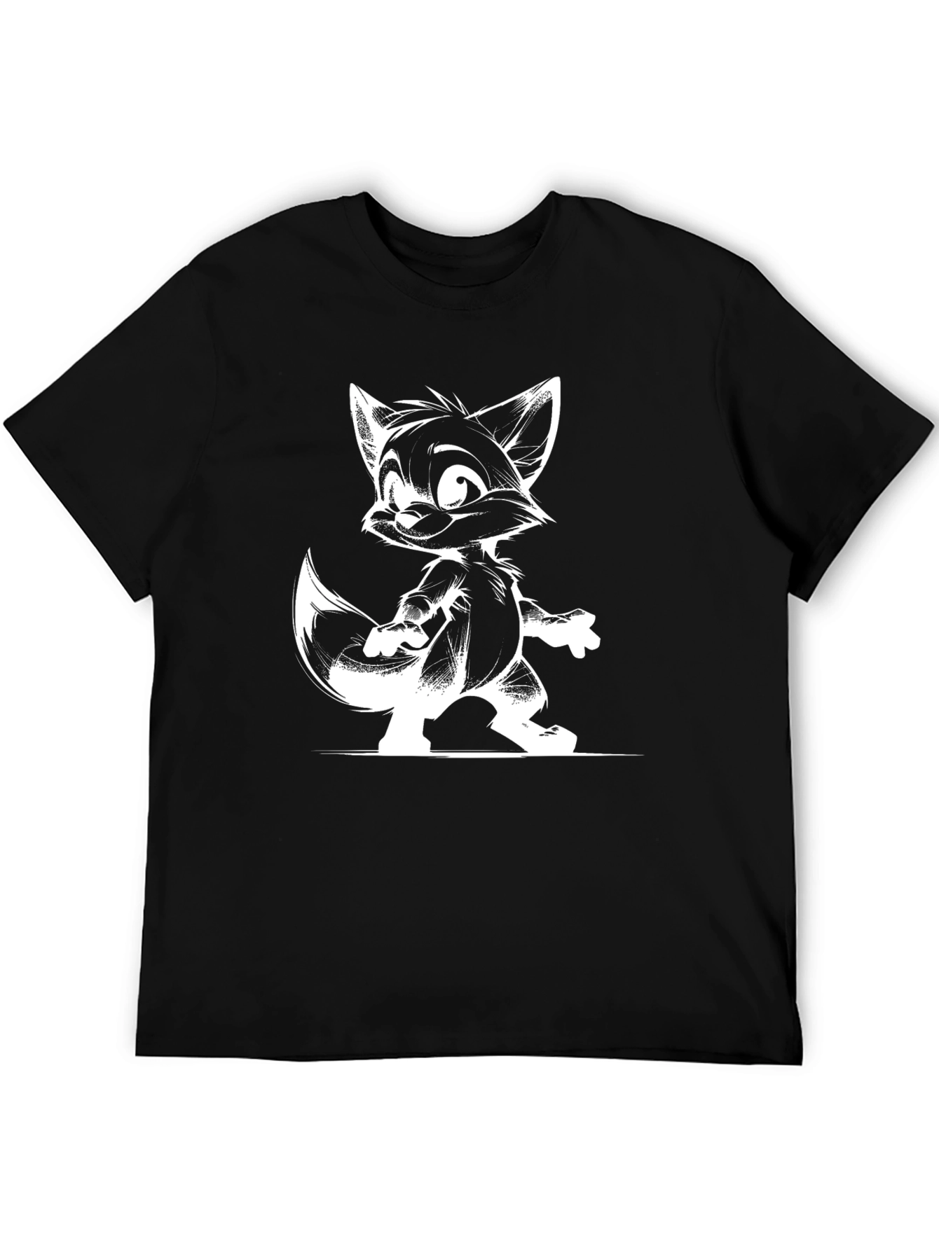 Cartoon Fox Graphic T-Shirt