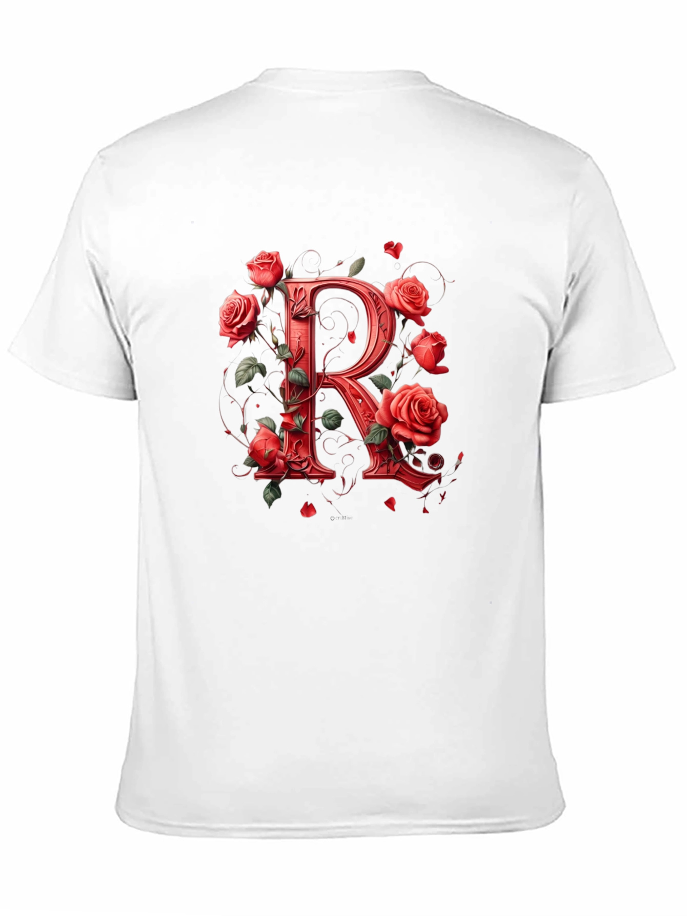 Floral R Black T-Shirt