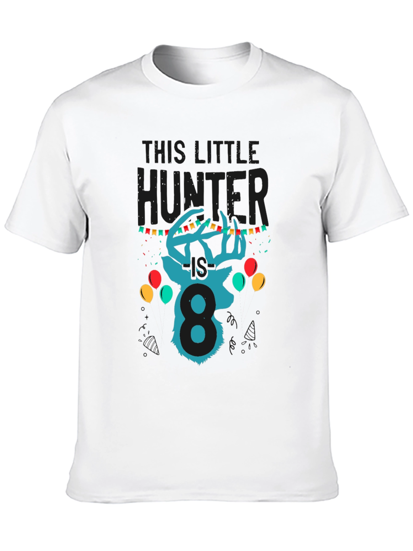 This Little Hunter Birthday Shirt - Eighth Birthday Deer