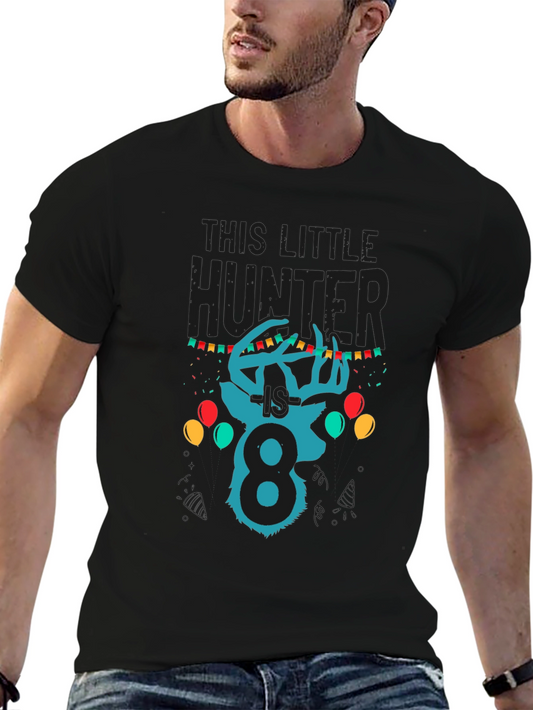 This Little Hunter Birthday Shirt - Eighth Birthday Deer