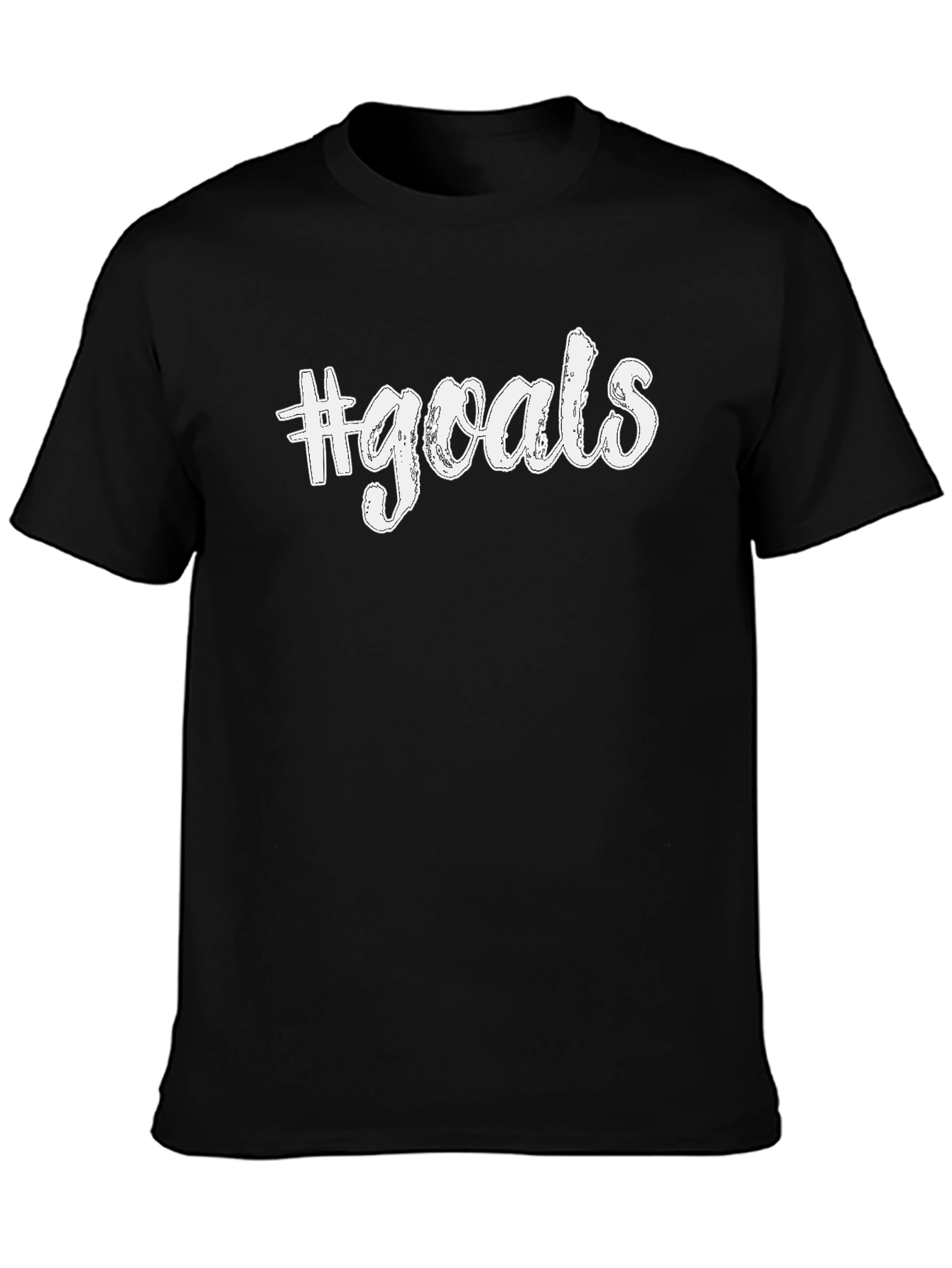 #Goals Black Graphic Tee - Casual Style