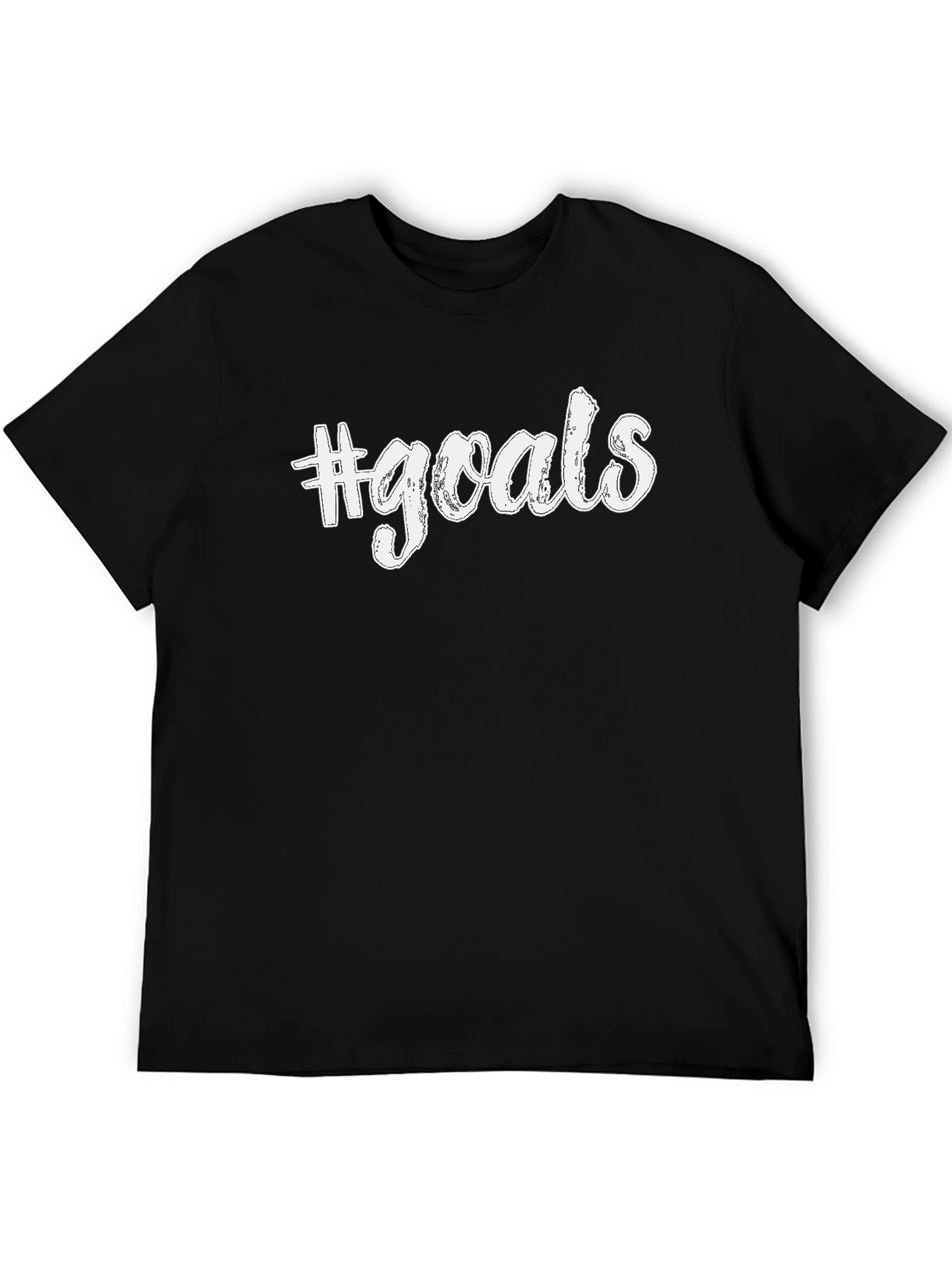 #Goals Black Graphic Tee - Casual Style