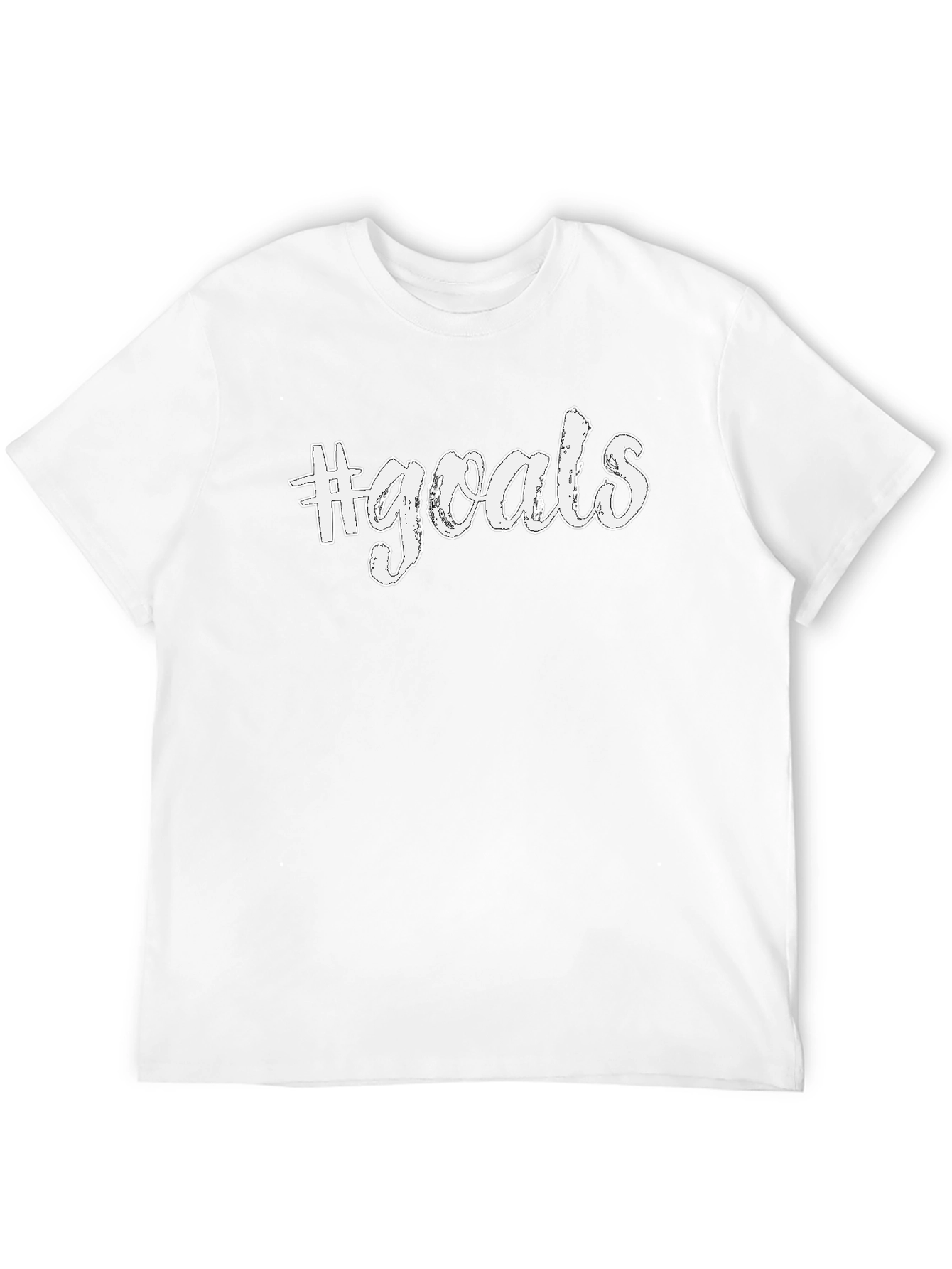 #Goals Black Graphic Tee - Casual Style