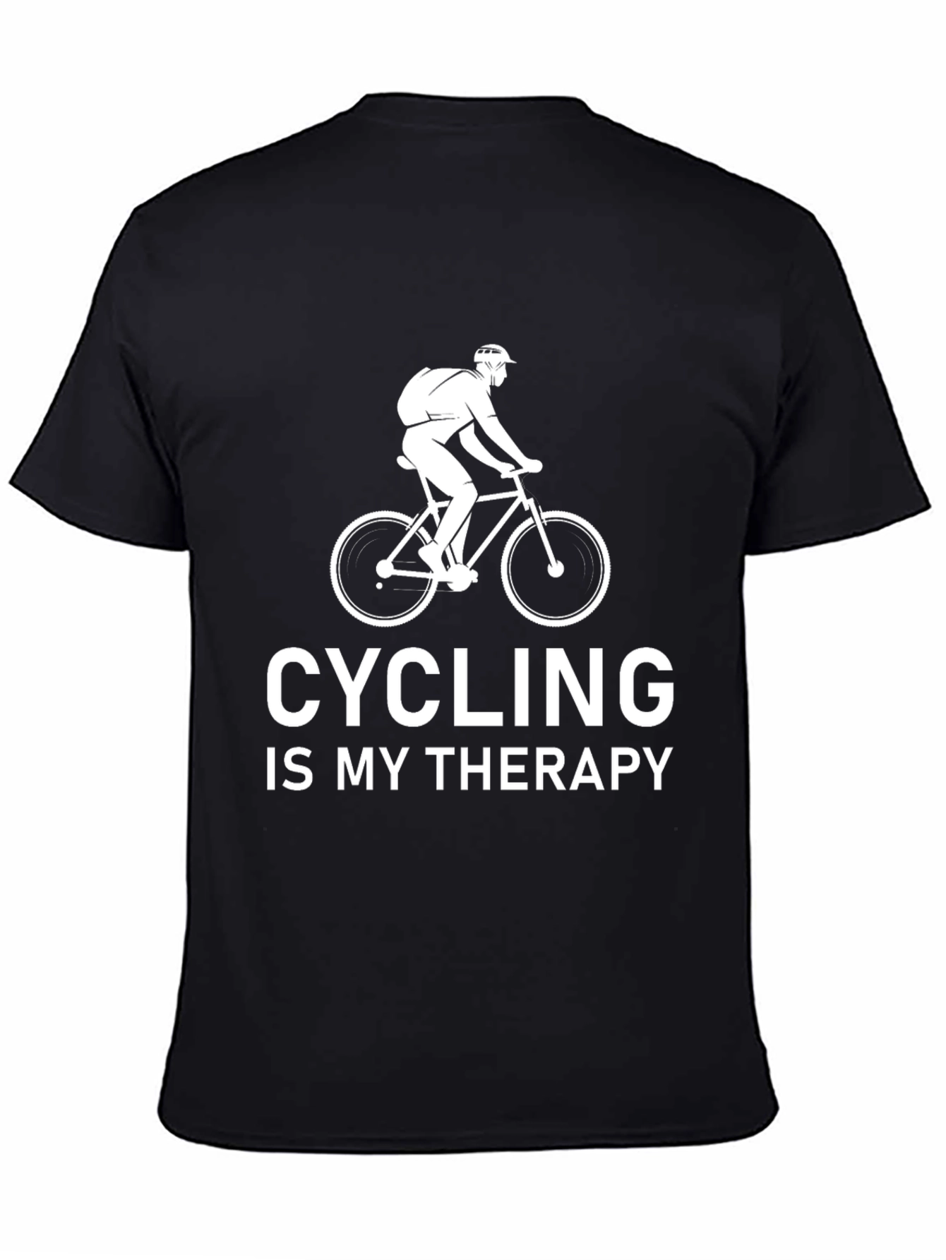 Cycling Is My Therapy Graphic Tee - Black